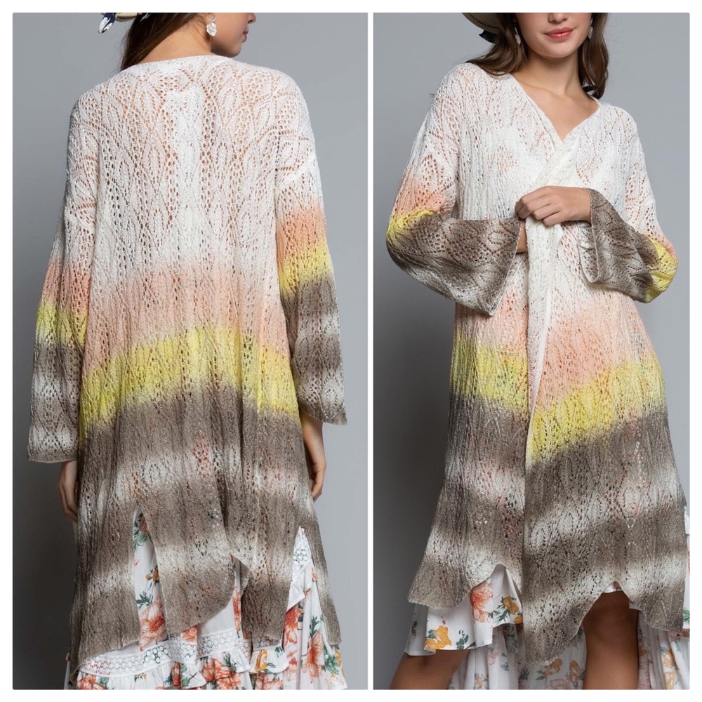 POL Hand Dyed Knit Sherbet Cardigan - Picture 3 of 11